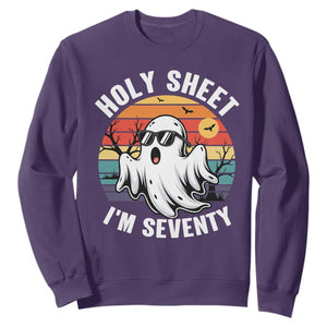 70th Birthday Halloween Ghost Sweatshirt Holy Sheet I'm Seventy