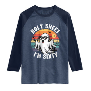 60th Birthday Halloween Ghost Raglan Shirt Holy Sheet I'm Sixty