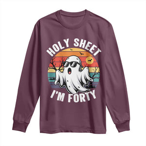 40th Birthday Halloween Ghost Long Sleeve Shirt Holy Sheet I'm Forty