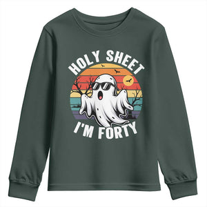 40th Birthday Halloween Ghost Youth Sweatshirt Holy Sheet I'm Forty