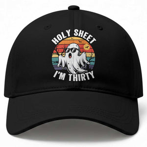 30th Birthday Halloween Ghost Baseball Cap Holy Sheet I'm Thirty