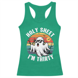 30th Birthday Halloween Ghost Racerback Tank Top Holy Sheet I'm Thirty