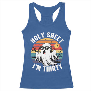 30th Birthday Halloween Ghost Racerback Tank Top Holy Sheet I'm Thirty
