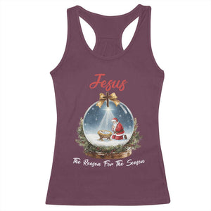 Jesus Santa Christmas Racerback Tank Top The Reason For The Season TS14 Maroon Print Your Wear