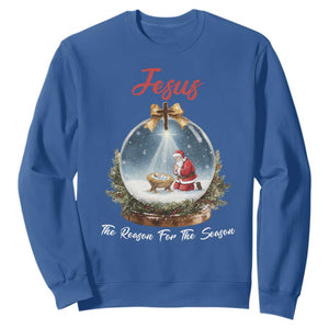 Jesus Santa Christmas Sweatshirt The Reason For The Season TS14 Royal Blue Print Your Wear