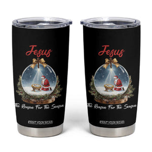 Jesus Santa Christmas Tumbler Cup The Reason For The Season TS14 Black Print Your Wear