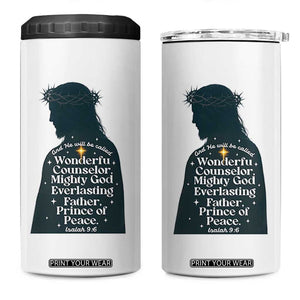 Christian Jesus 4 in 1 Can Cooler Tumbler Cross Bible Verse Inspirational Isalah 9:6 TS14 One Size: 16 oz White Print Your Wear