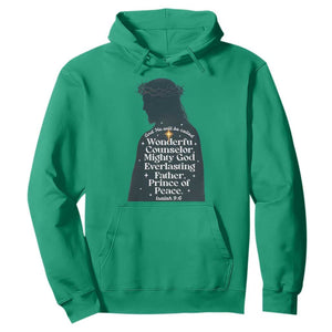 Christian Jesus Hoodie Cross Bible Verse Inspirational Isalah 9:6 TS14 Irish Green Print Your Wear