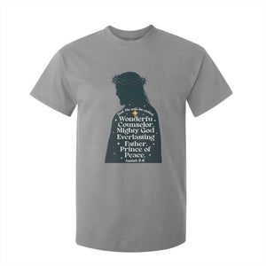 Christian Jesus T Shirt For Kid Cross Bible Verse Inspirational Isalah 9:6 TS14 Sport Gray Print Your Wear