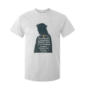 Christian Jesus T Shirt For Kid Cross Bible Verse Inspirational Isalah 9:6 TS14 White Print Your Wear