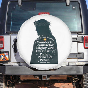 Christian Jesus Spare Tire Cover Cross Bible Verse Inspirational Isalah 9:6 TS14 No hole White Print Your Wear