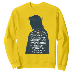 Christian Jesus Sweatshirt Cross Bible Verse Inspirational Isalah 9:6 TS14 Daisy Print Your Wear