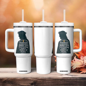 Christian Jesus Tumbler With Handle Cross Bible Verse Inspirational Isalah 9:6 TS14 Print Your Wear