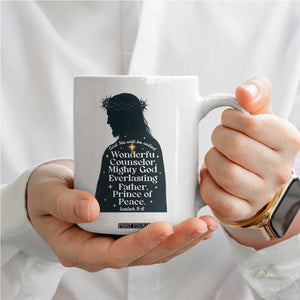 Christian Jesus Coffee Mug Cross Bible Verse Inspirational Isalah 9:6 TS14 Print Your Wear