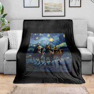 Three Kings Throw Blanket Nativity Scene Starry Night Christian Christmas TS14 Print Your Wear
