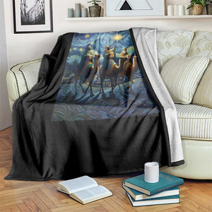 Three Kings Throw Blanket Nativity Scene Starry Night Christian Christmas TS14 Print Your Wear