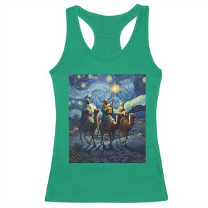 Three Kings Racerback Tank Top Nativity Scene Starry Night Christian Christmas TS14 Irish Green Print Your Wear