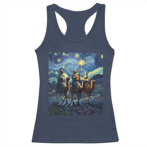Three Kings Racerback Tank Top Nativity Scene Starry Night Christian Christmas TS14 Navy Print Your Wear