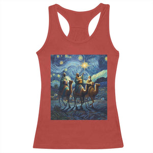 Three Kings Racerback Tank Top Nativity Scene Starry Night Christian Christmas TS14 Red Print Your Wear