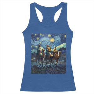 Three Kings Racerback Tank Top Nativity Scene Starry Night Christian Christmas TS14 Royal Blue Print Your Wear