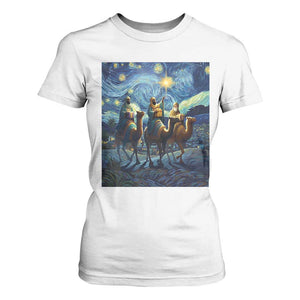Three Kings T Shirt For Women Nativity Scene Starry Night Christian Christmas TS14 White Print Your Wear