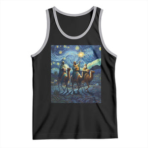 Three Kings Tank Top Nativity Scene Starry Night Christian Christmas TS14 Black Athletic Heather Print Your Wear
