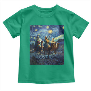 Three Kings Toddler T Shirt Nativity Scene Starry Night Christian Christmas TS14 Irish Green Print Your Wear