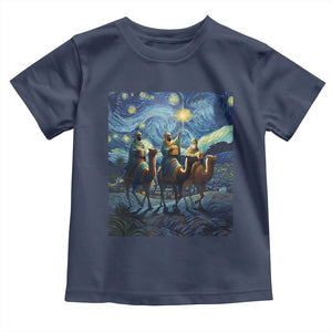 Three Kings Toddler T Shirt Nativity Scene Starry Night Christian Christmas TS14 Navy Print Your Wear