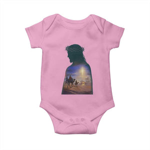 Three Wise Men Nativity Scene Baby Onesie Christian Jesus Faith TS14 Light Pink Print Your Wear