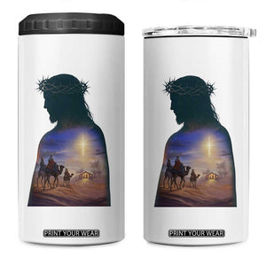 Three Wise Men Nativity Scene 4 in 1 Can Cooler Tumbler Christian Jesus Faith TS14 One Size: 16 oz White Print Your Wear