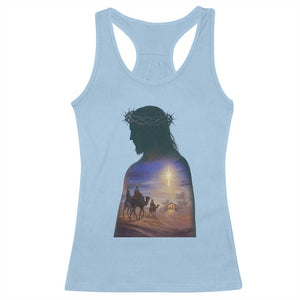 Three Wise Men Nativity Scene Racerback Tank Top Christian Jesus Faith TS14 Light Blue Print Your Wear