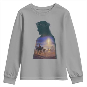 Three Wise Men Nativity Scene Youth Sweatshirt Christian Jesus Faith TS14 Sport Gray Print Your Wear