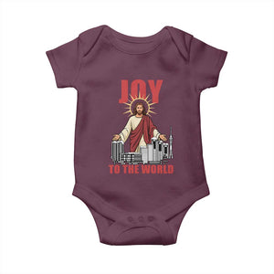 Jesus Christmas Baby Onesie Joy To The World Christian TS14 Maroon Print Your Wear