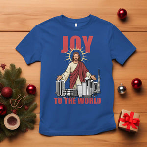 Jesus Christmas T Shirt Joy To The World Christian TS14 Royal Blue Print Your Wear