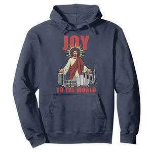 Jesus Christmas Hoodie Joy To The World Christian TS14 Navy Print Your Wear