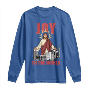 Jesus Christmas Long Sleeve Shirt Joy To The World Christian TS14 Royal Blue Print Your Wear