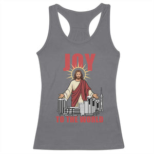 Jesus Christmas Racerback Tank Top Joy To The World Christian TS14 Charcoal Print Your Wear