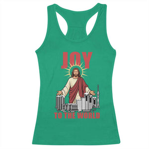 Jesus Christmas Racerback Tank Top Joy To The World Christian TS14 Irish Green Print Your Wear