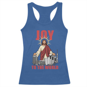 Jesus Christmas Racerback Tank Top Joy To The World Christian TS14 Royal Blue Print Your Wear