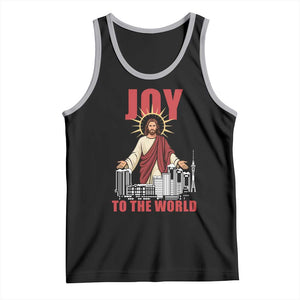 Jesus Christmas Tank Top Joy To The World Christian TS14 Black Athletic Heather Print Your Wear