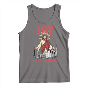Jesus Christmas Tank Top Joy To The World Christian TS14 Deep Heather Print Your Wear