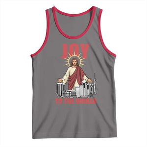 Jesus Christmas Tank Top Joy To The World Christian TS14 Deep Heather Red Print Your Wear