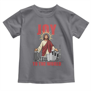 Jesus Christmas Toddler T Shirt Joy To The World Christian TS14 Charcoal Print Your Wear