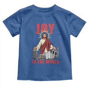 Jesus Christmas Toddler T Shirt Joy To The World Christian TS14 Royal Blue Print Your Wear