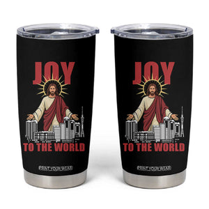 Jesus Christmas Tumbler Cup Joy To The World Christian TS14 Black Print Your Wear