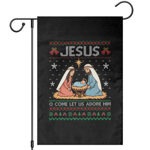 Nativity Scene Christmas Garden Flag Baby Jesus Christian Xmas TS14 Black Print Your Wear