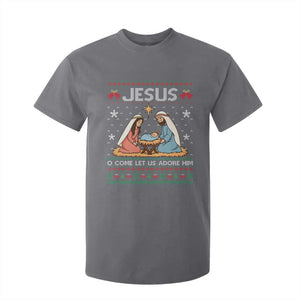 Nativity Scene Christmas T Shirt For Kid Baby Jesus Christian Xmas TS14 Charcoal Print Your Wear