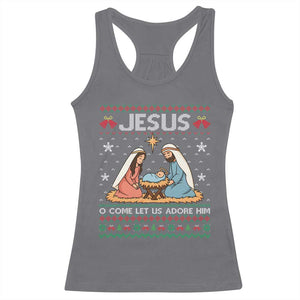 Nativity Scene Christmas Racerback Tank Top Baby Jesus Christian Xmas TS14 Charcoal Print Your Wear