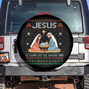 Nativity Scene Christmas Spare Tire Cover Baby Jesus Christian Xmas TS14 No hole Black Print Your Wear