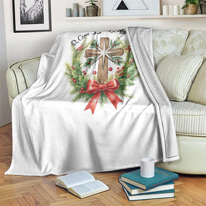 Cross Christmas Throw Blanket O Come Let Us Adove Him TS14 Print Your Wear